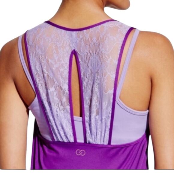 Calia Carrie Underwood Double Layer Mesh Tank Top Passion Plum XL Built in Bra - Picture 1 of 6